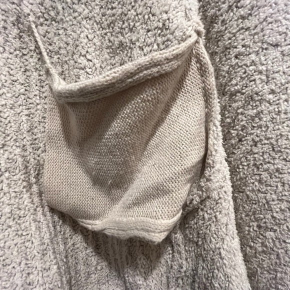 Alya Chenille Cozy Creme Open Front Long Line Cardigan - Size Small - Picture 8 of 12